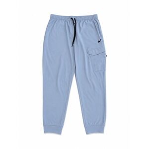 ASICS Men's Woven Cargo Jogger Pants Light Blue Zip Pocket Drawstring XL